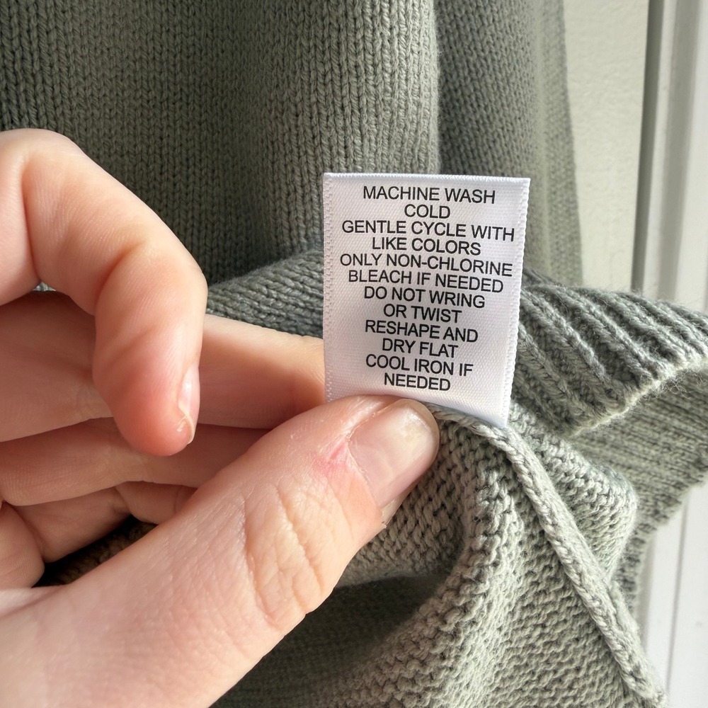 Sincerely Jules Be Kind Crewneck Sweater Light Green Knit Pullover Medium - Picture 6 of 9